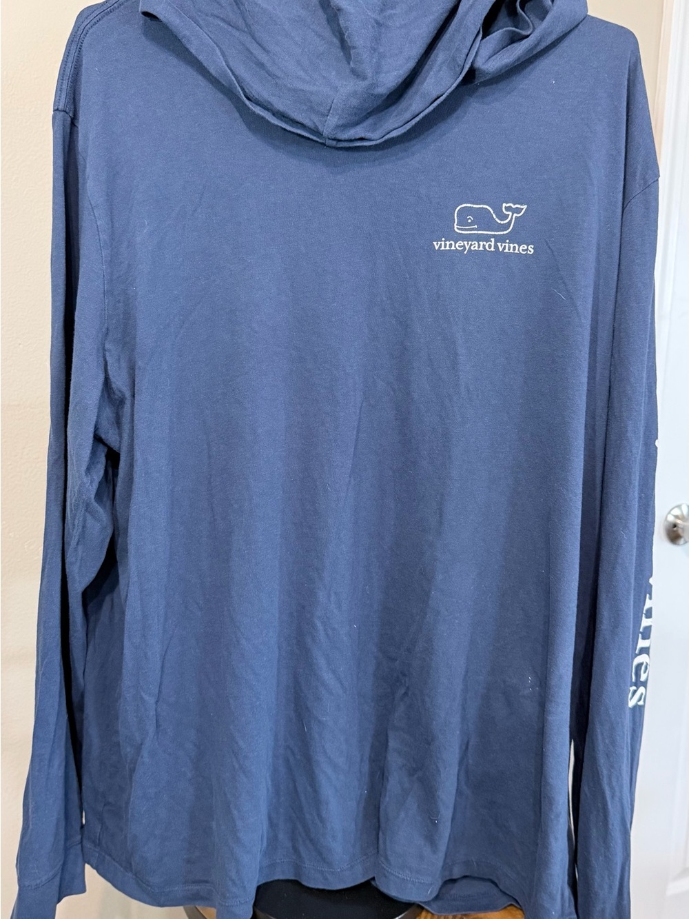 Vineyard Vines Blue Pullover Hoodie Men 2XL Big & Tall Cotton Knit Whale Logo
